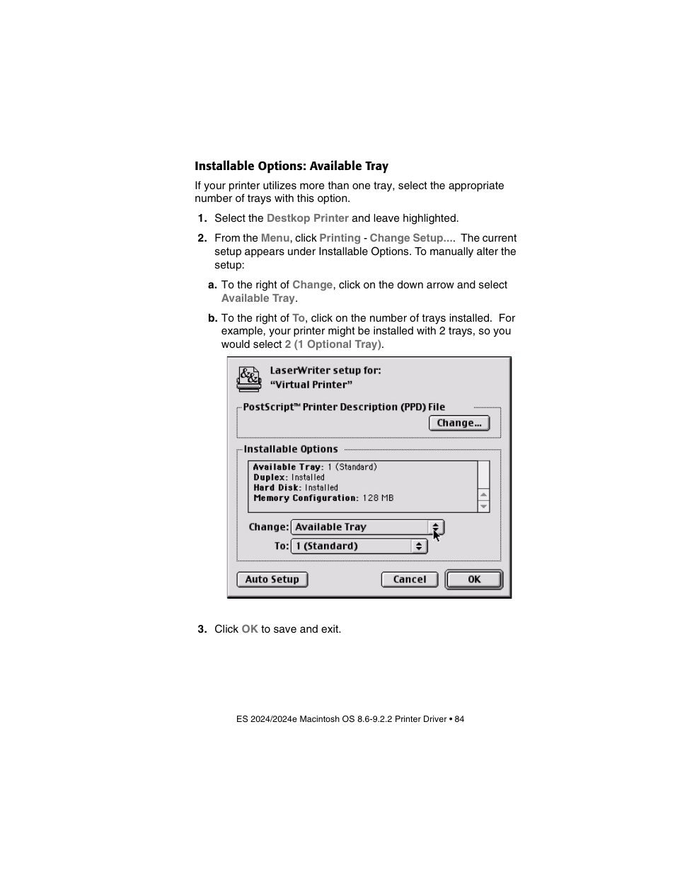 Installable options: available tray | Oki 2024/2024e User Manual | Page 84 / 260