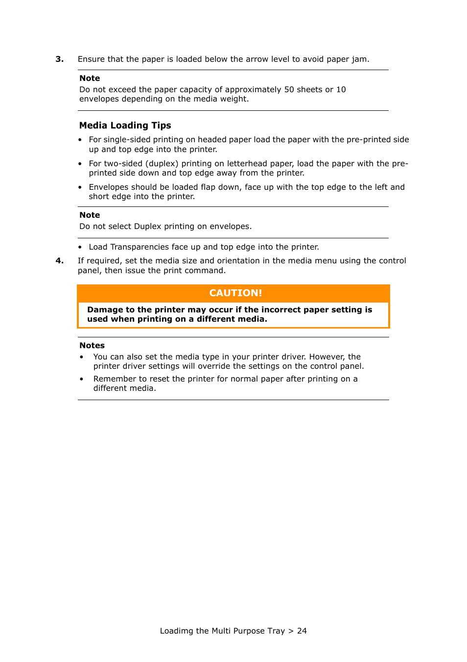 Caution | Oki PRINTER MPS420B User Manual | Page 24 / 74