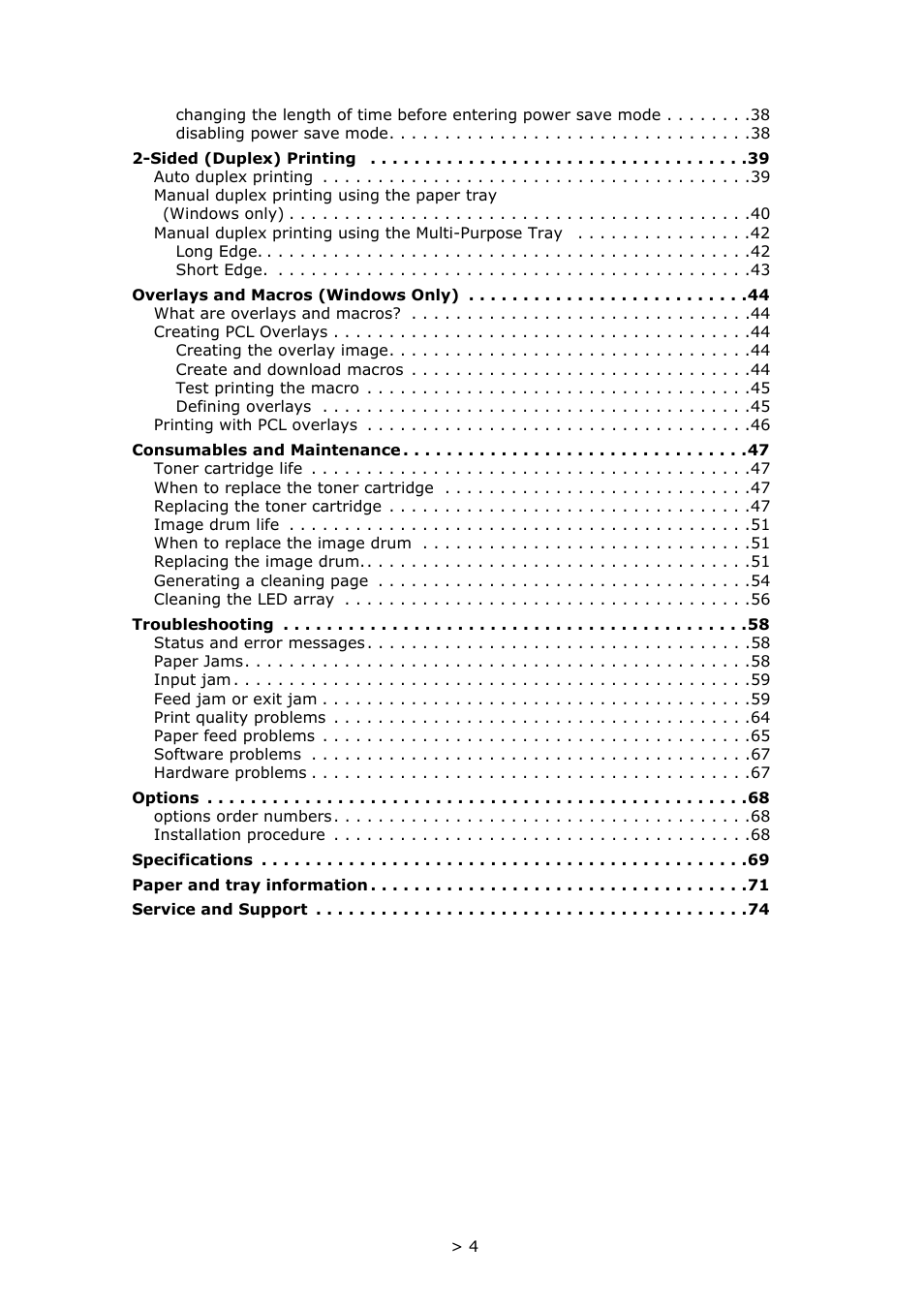 Oki PRINTER MPS420B User Manual | Page 4 / 74