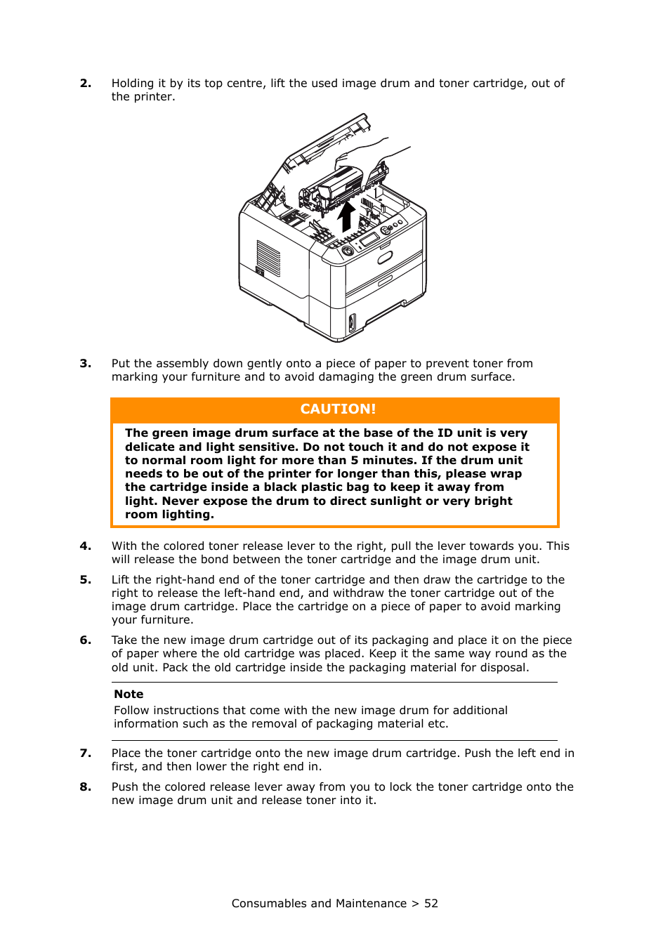 Caution | Oki PRINTER MPS420B User Manual | Page 52 / 74