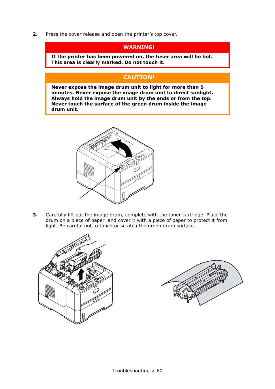 Caution | Oki PRINTER MPS420B User Manual | Page 60 / 74