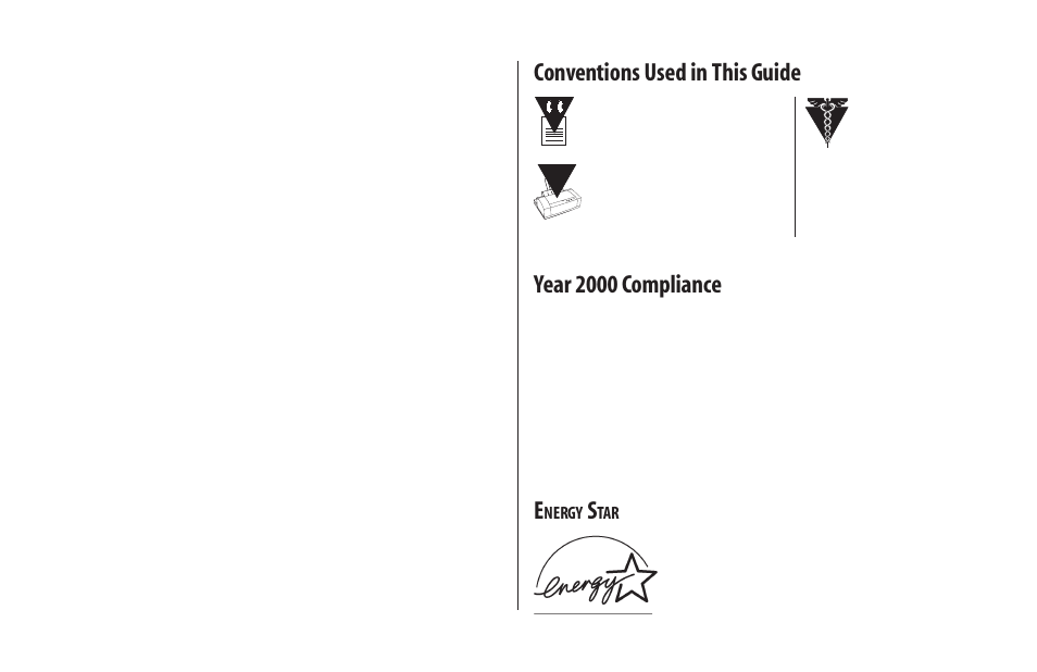 Conventions used in this guide, Year 2000 compliance | Oki 2500 User Manual | Page 2 / 80