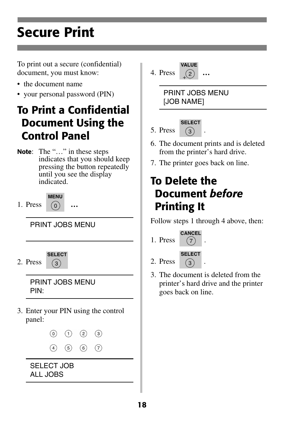 Secure print | Oki 2024 User Manual | Page 19 / 45