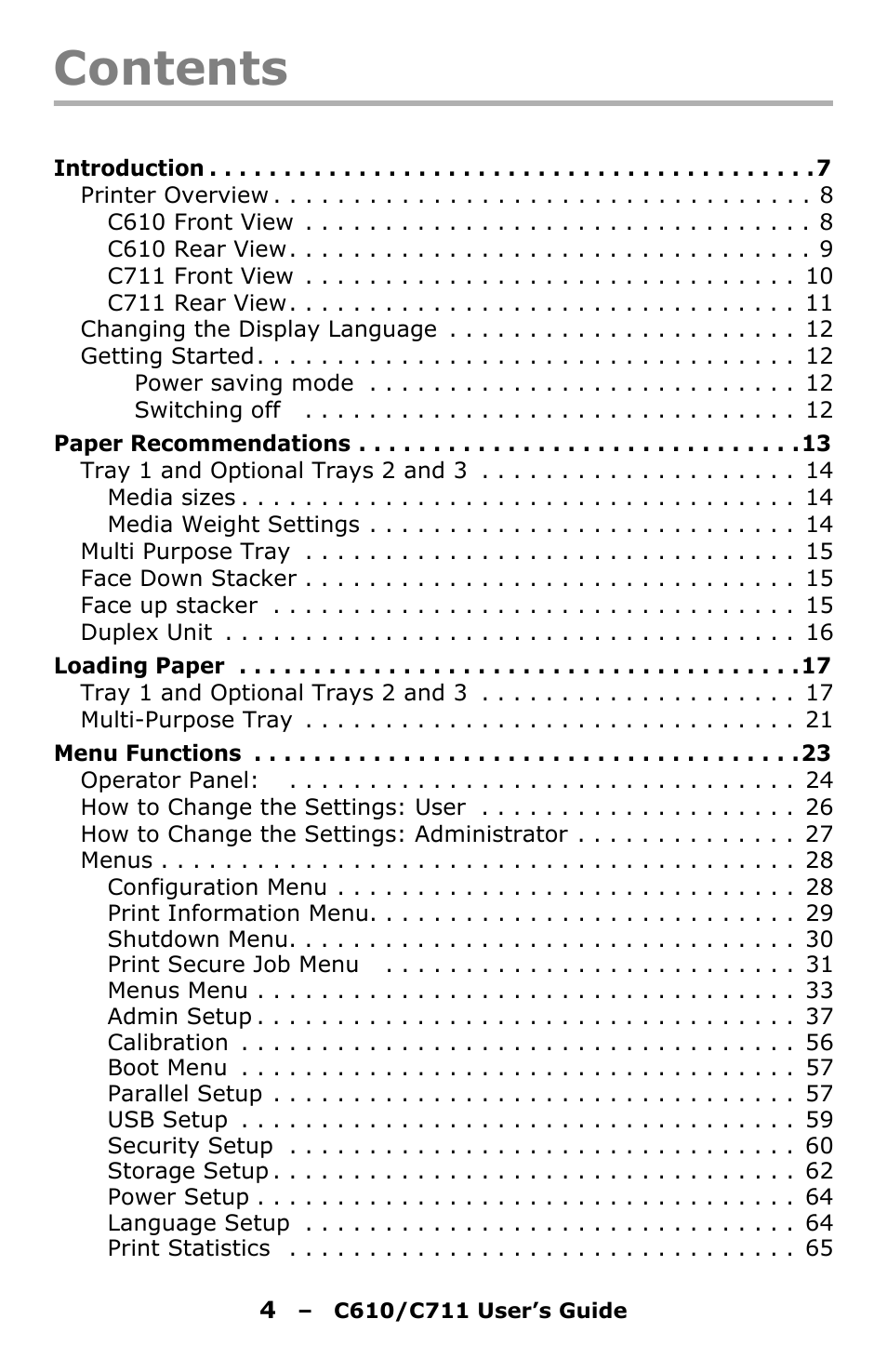 Oki C610 User Manual | Page 4 / 109