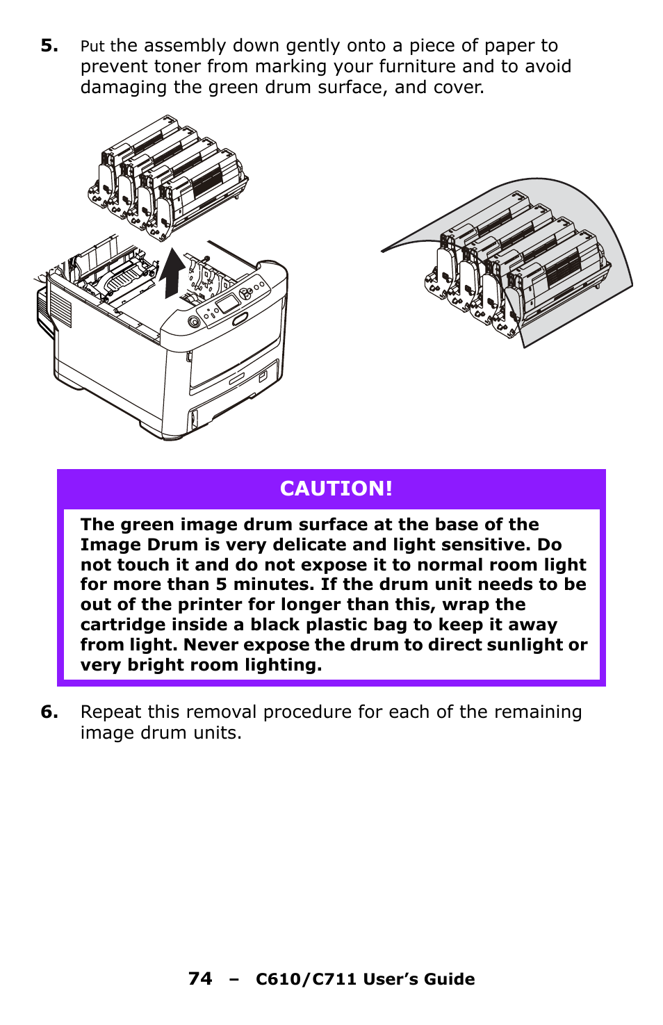 Caution | Oki C610 User Manual | Page 74 / 109