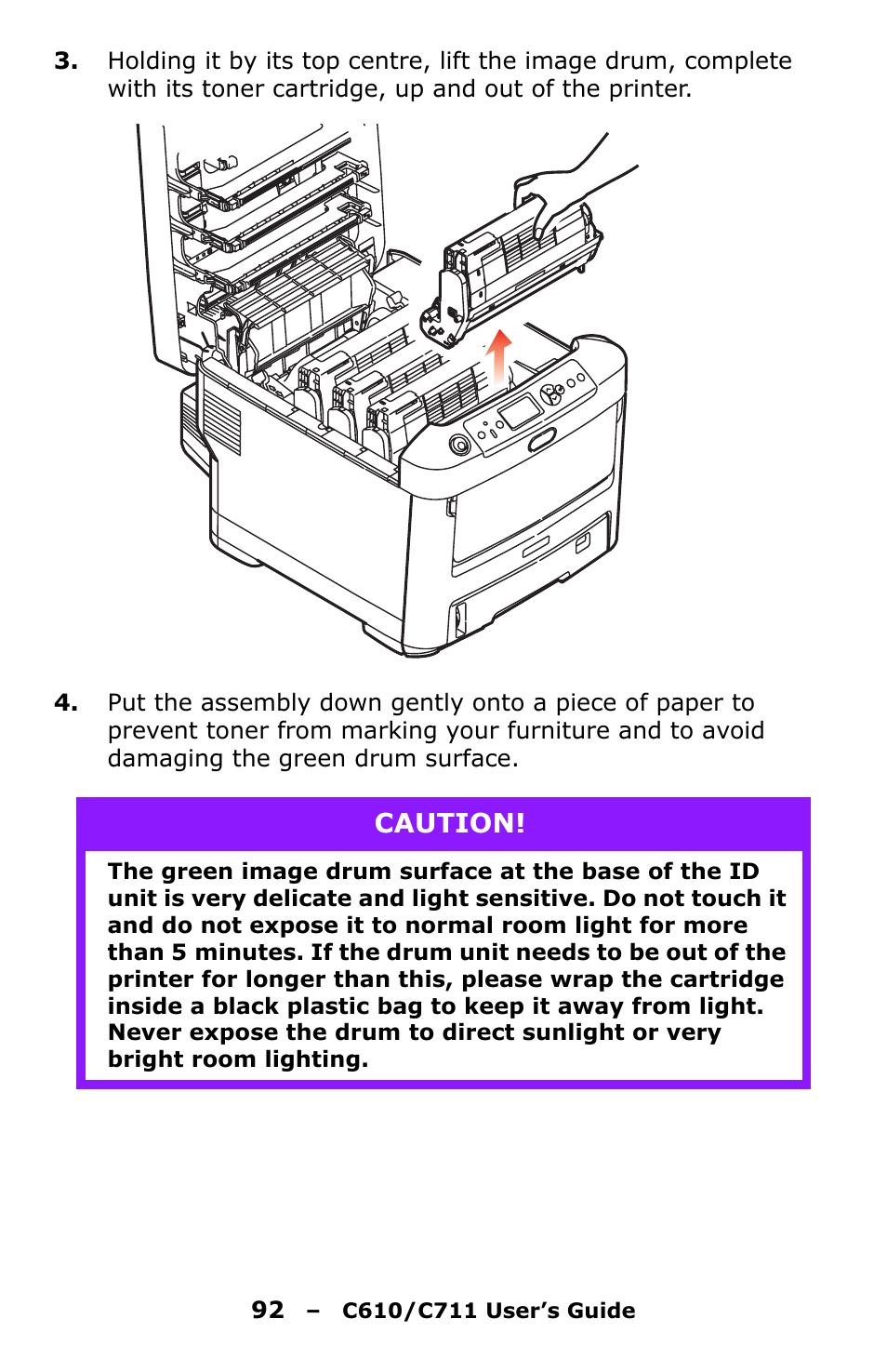 Caution | Oki C610 User Manual | Page 92 / 109