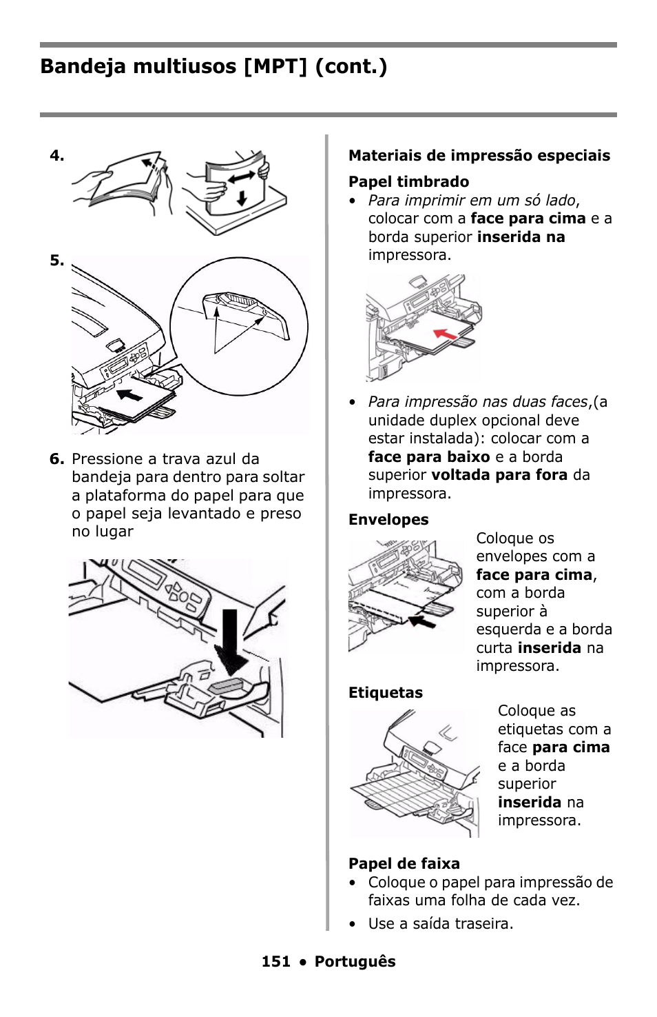 Bandeja multiusos [mpt] (cont.) | Oki C5550 MFP User Manual | Page 151 / 167