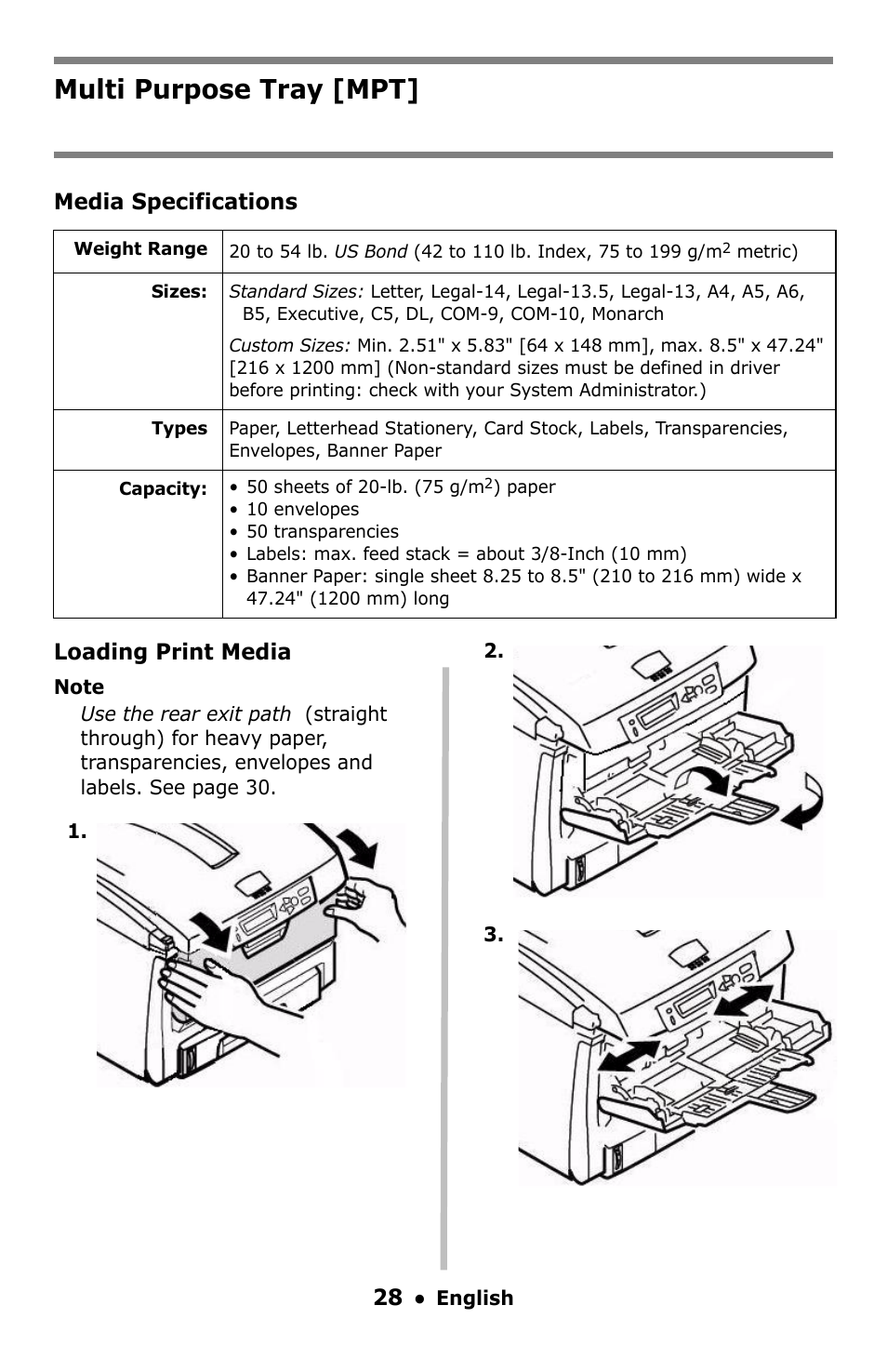 Multi purpose tray [mpt | Oki C5550 MFP User Manual | Page 28 / 167