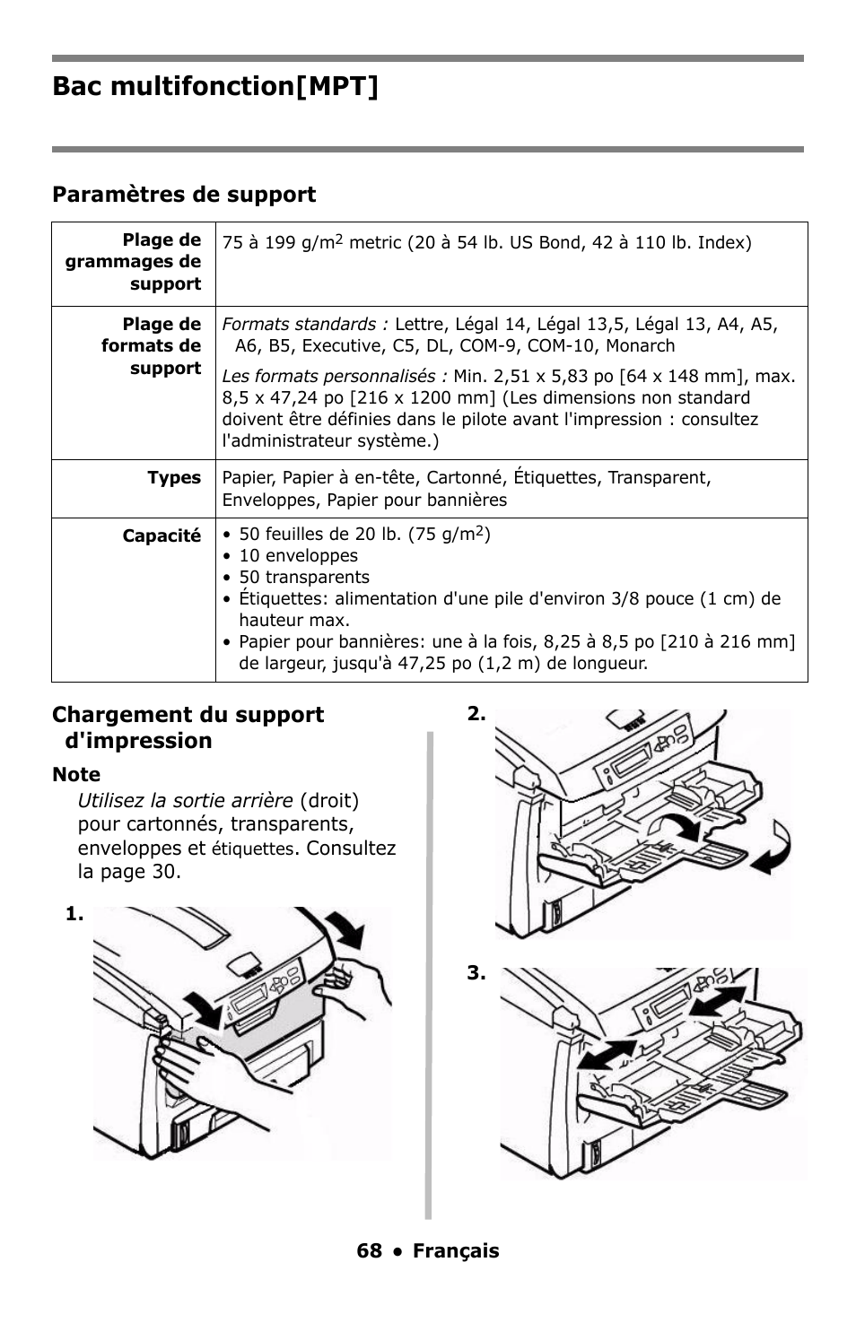 Bac multifonction[mpt | Oki C5550 MFP User Manual | Page 68 / 167