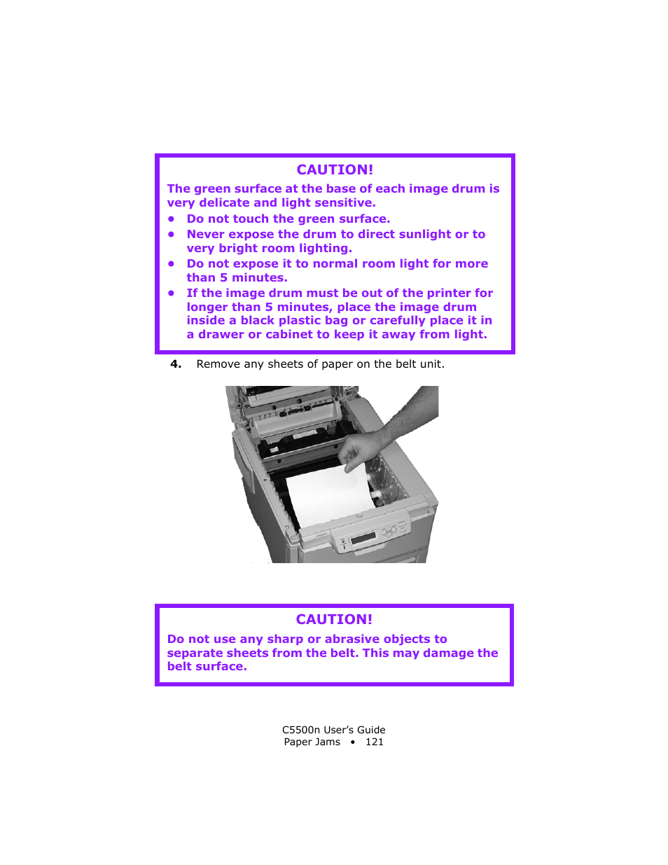 Caution | Oki C 5500n User Manual | Page 121 / 250