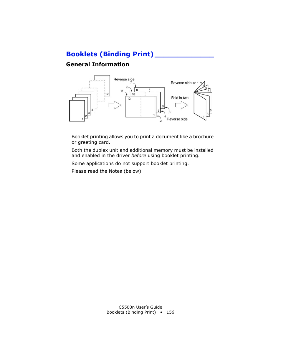 Booklets (binding print), General information | Oki C 5500n User Manual | Page 156 / 250