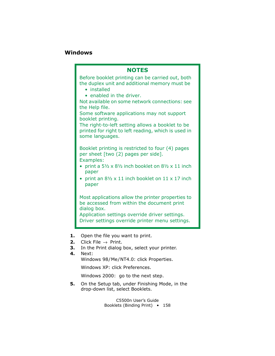 Windows | Oki C 5500n User Manual | Page 158 / 250