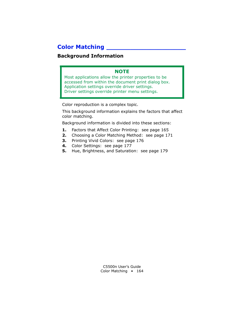 Background information, Color matching | Oki C 5500n User Manual | Page 164 / 250