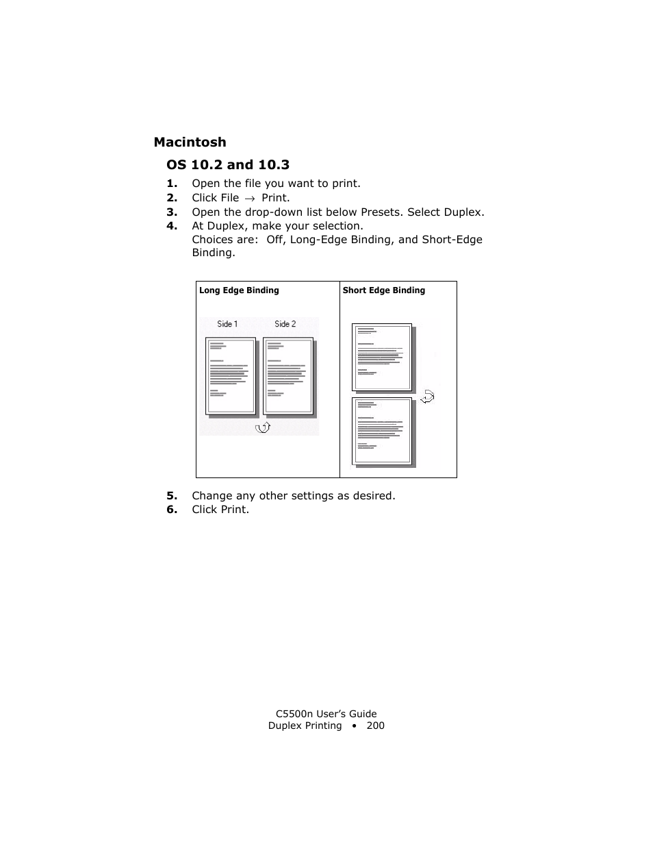 Macintosh, Os 10.2 and 10.3 | Oki C 5500n User Manual | Page 200 / 250
