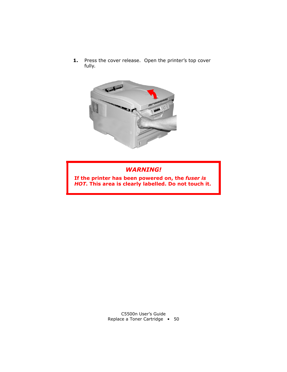 Warning | Oki C 5500n User Manual | Page 50 / 250