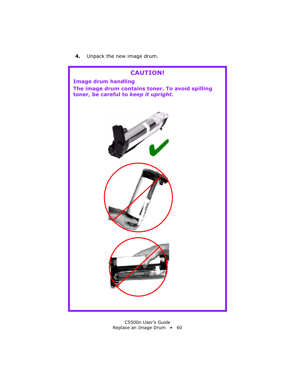 Caution | Oki C 5500n User Manual | Page 60 / 250