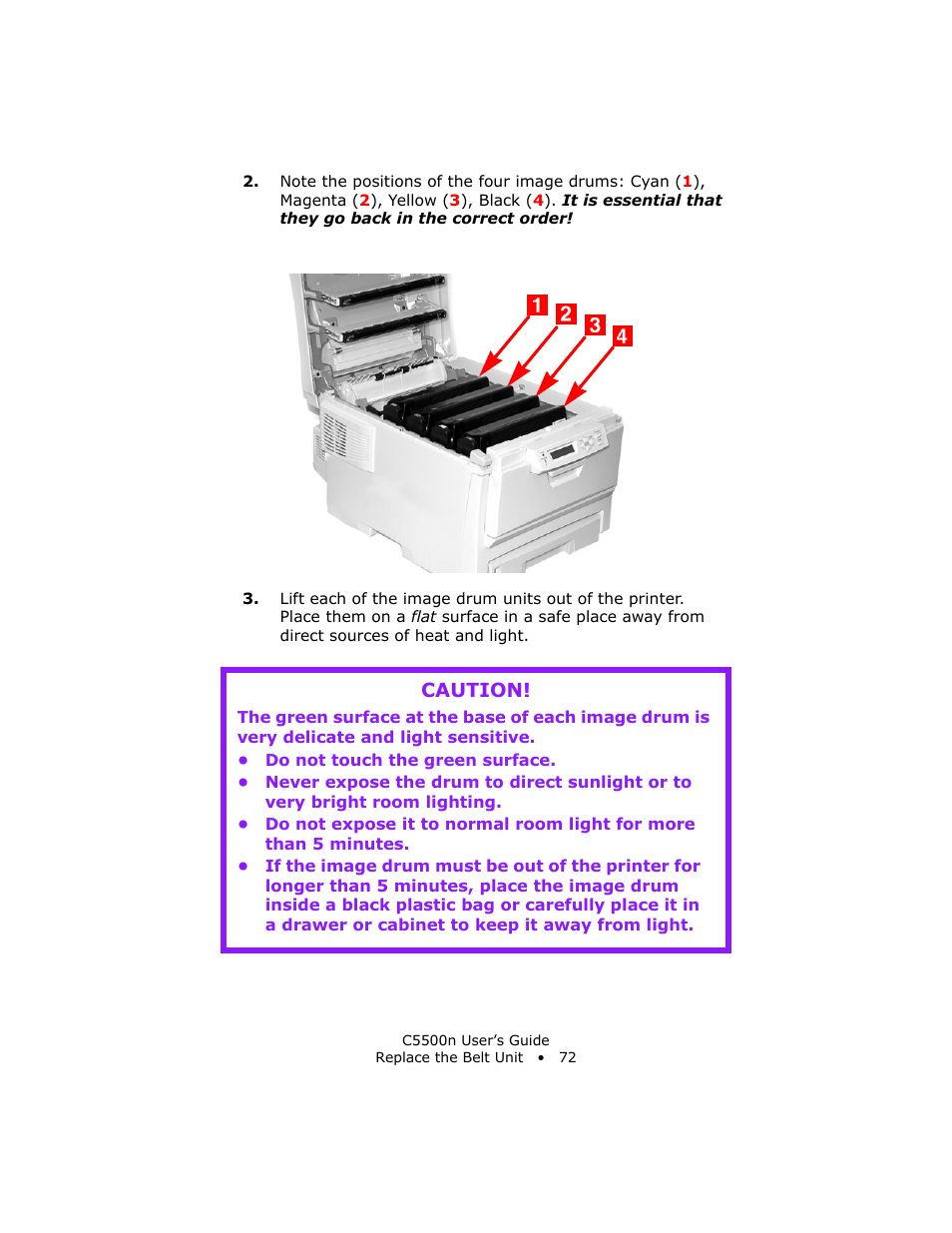 Caution | Oki C 5500n User Manual | Page 72 / 250