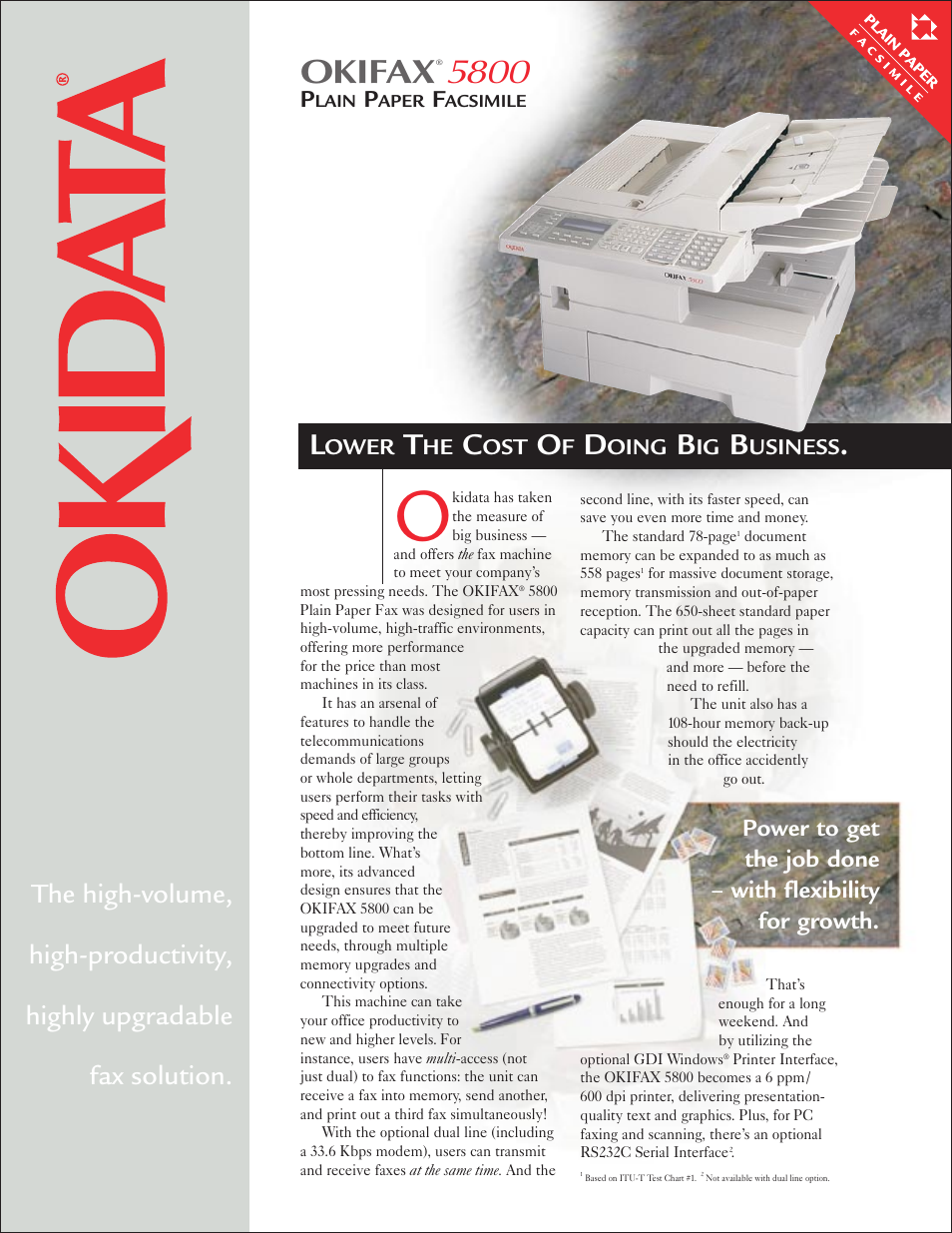 Oki FAX 5800 User Manual | 2 pages