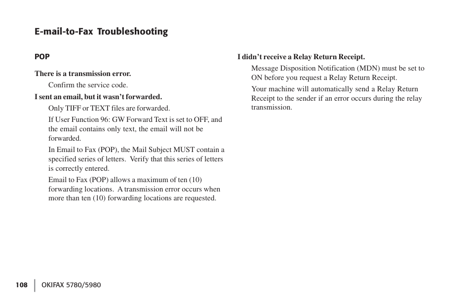 Oki FAX 5780 User Manual | Page 108 / 114