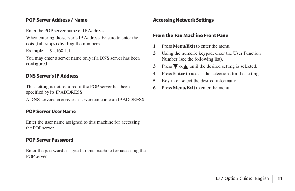 Accessing network settings | Oki FAX 5780 User Manual | Page 11 / 114