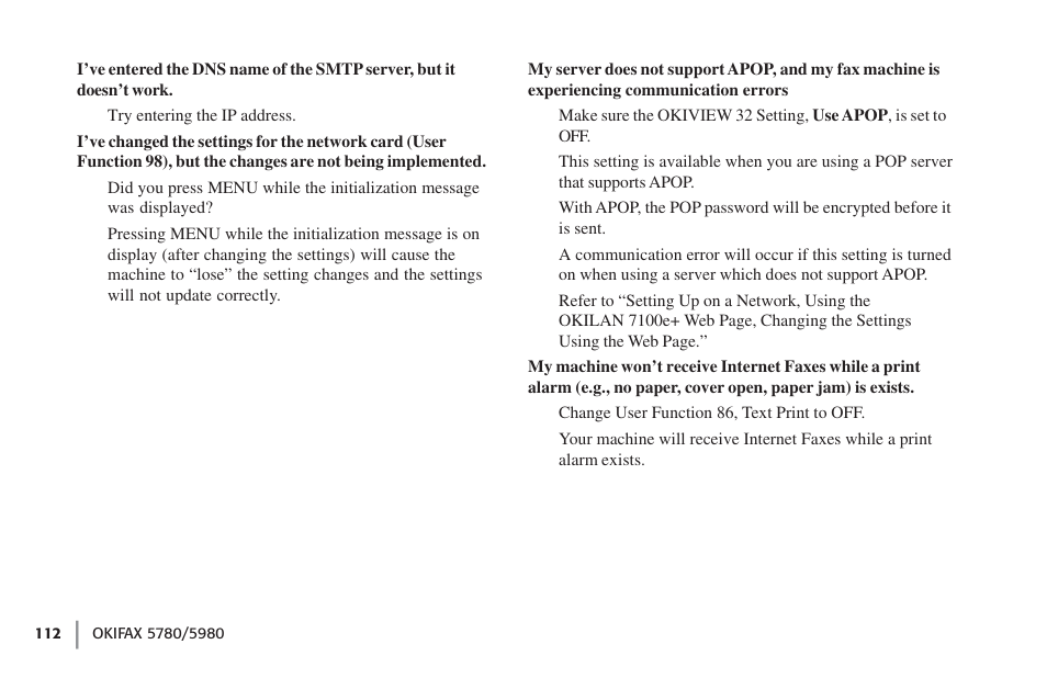 Oki FAX 5780 User Manual | Page 112 / 114