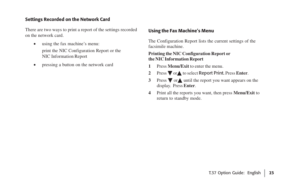 Settings recorded on the network card | Oki FAX 5780 User Manual | Page 23 / 114