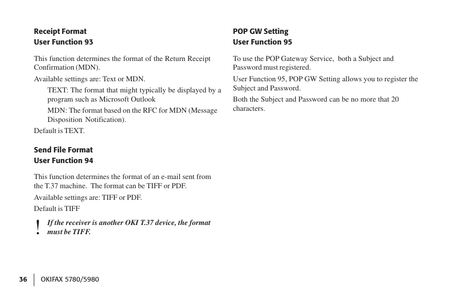 Oki FAX 5780 User Manual | Page 36 / 114