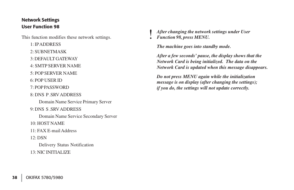 Oki FAX 5780 User Manual | Page 38 / 114