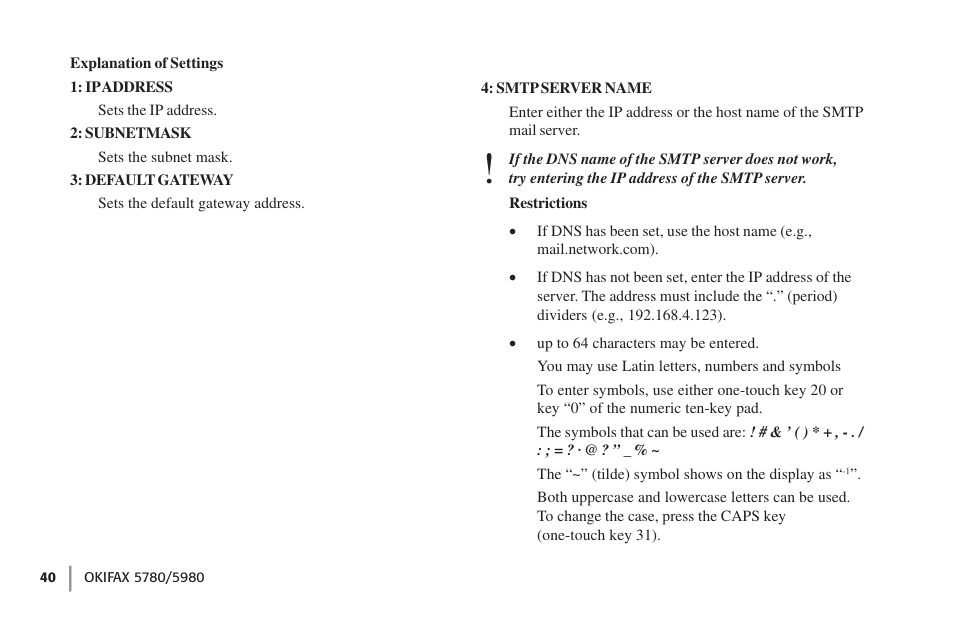 Oki FAX 5780 User Manual | Page 40 / 114