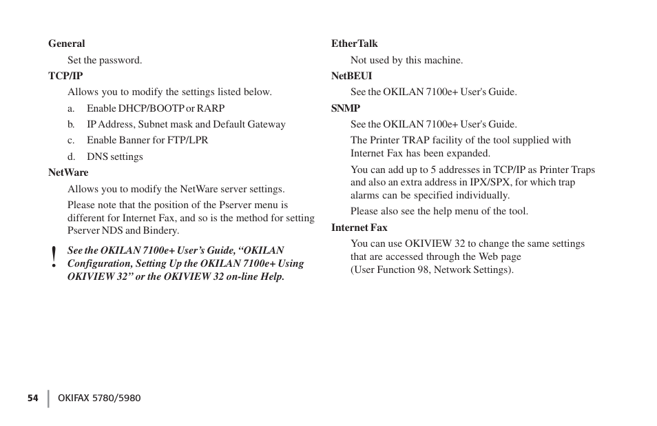 Oki FAX 5780 User Manual | Page 54 / 114
