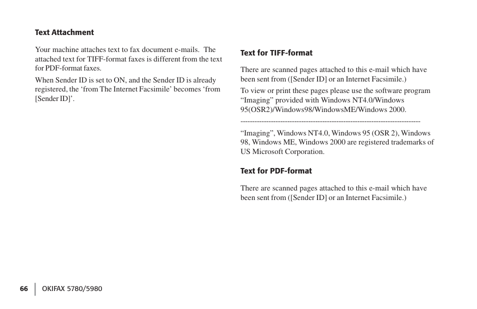 Text attachment | Oki FAX 5780 User Manual | Page 66 / 114