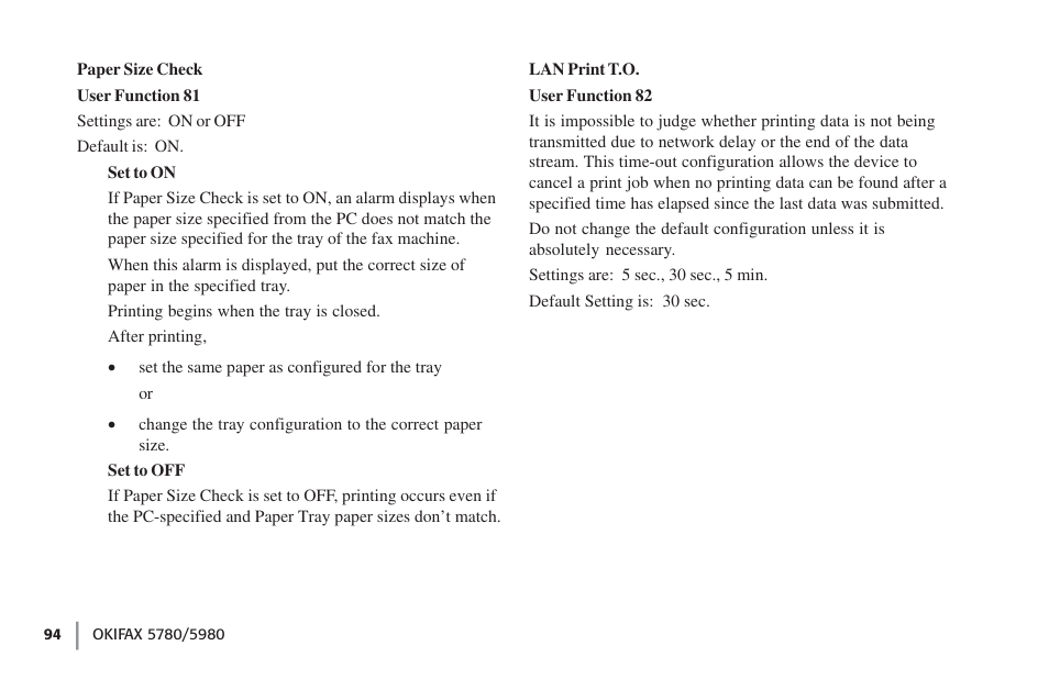 Oki FAX 5780 User Manual | Page 94 / 114