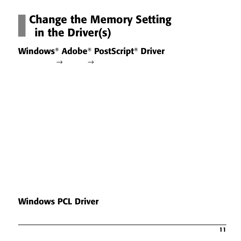 Windows, Adobe, Postscript | Driver, Windows pcl driver | Oki 70037601 User Manual | Page 11 / 16