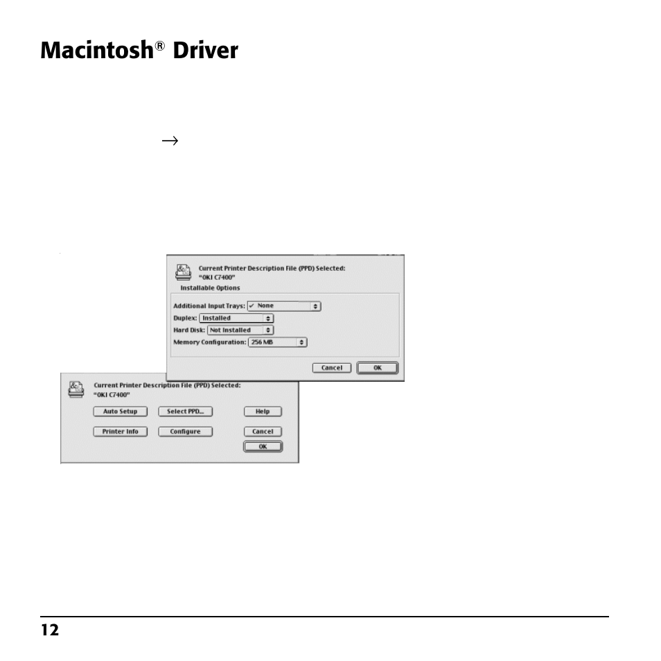 Macintosh, Driver | Oki 70037601 User Manual | Page 12 / 16