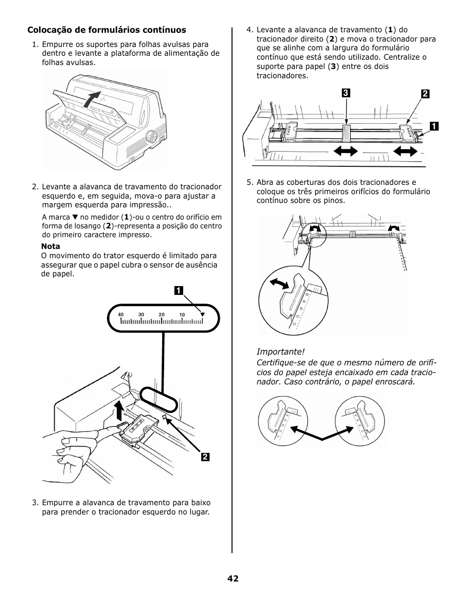 Colocação de formulários contínuos | Oki 8810 User Manual | Page 42 / 44
