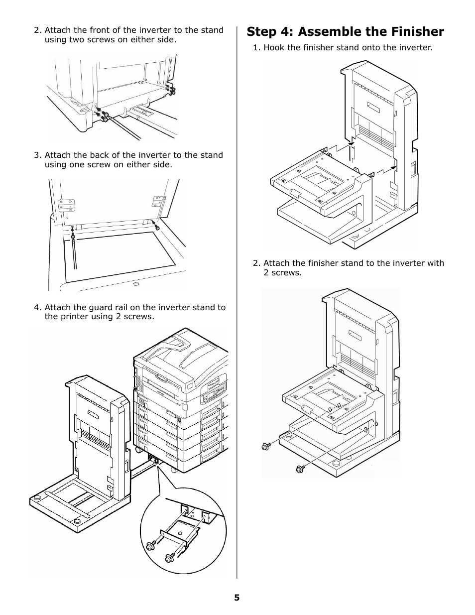 Step 4: assemble the finisher | Oki 58374501 User Manual | Page 5 / 8