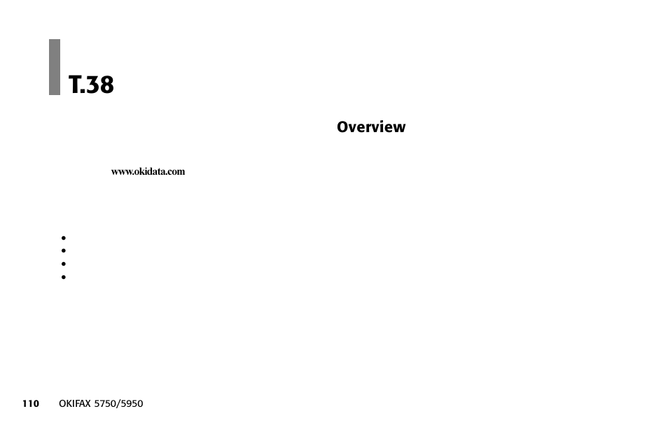 Overview, T.38 | Oki 5750 User Manual | Page 120 / 171