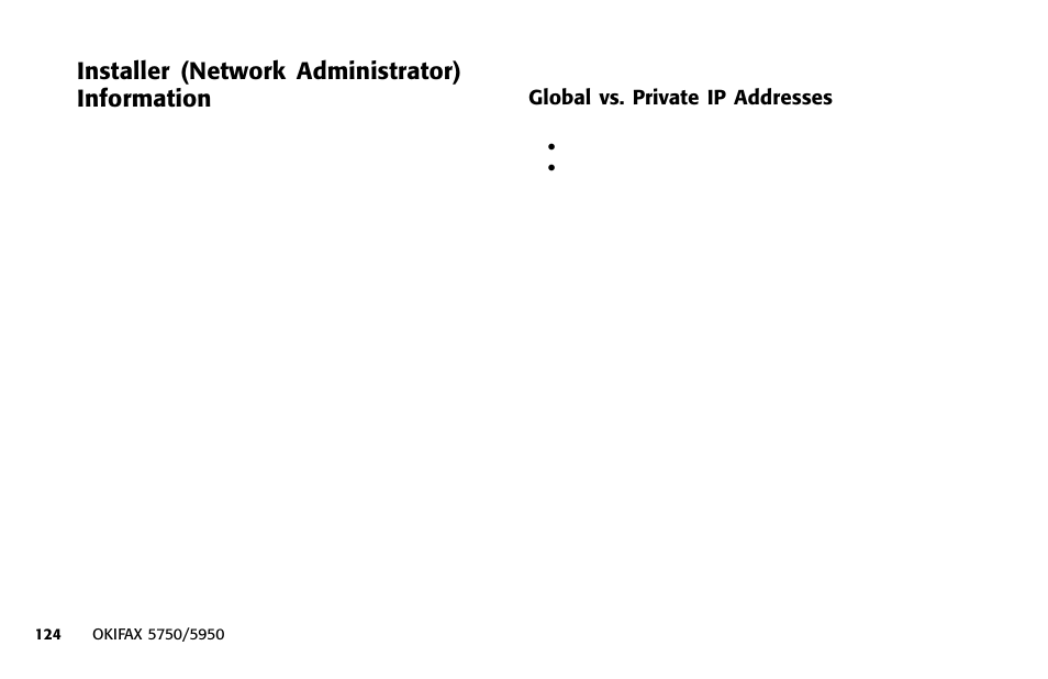 Installer (network administrator) information | Oki 5750 User Manual | Page 134 / 171