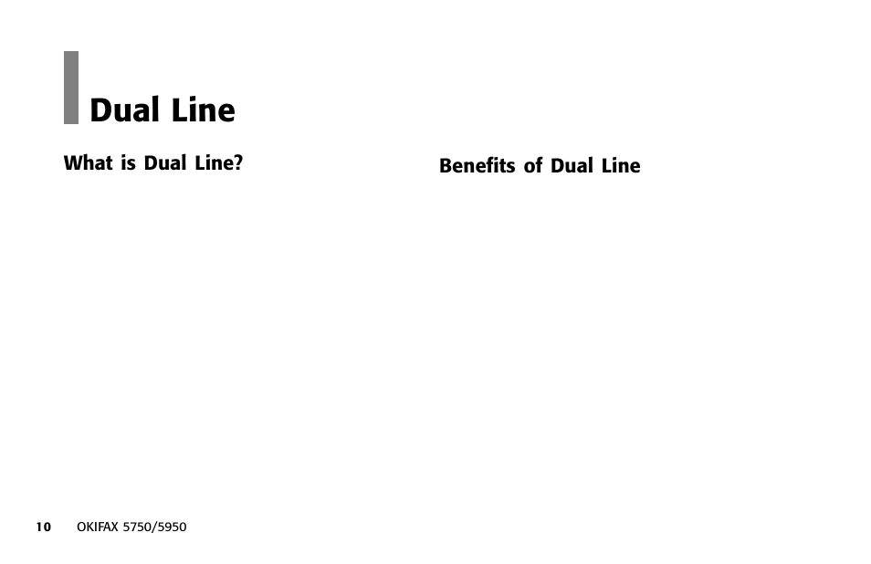 Overview, Dual line | Oki 5750 User Manual | Page 20 / 171