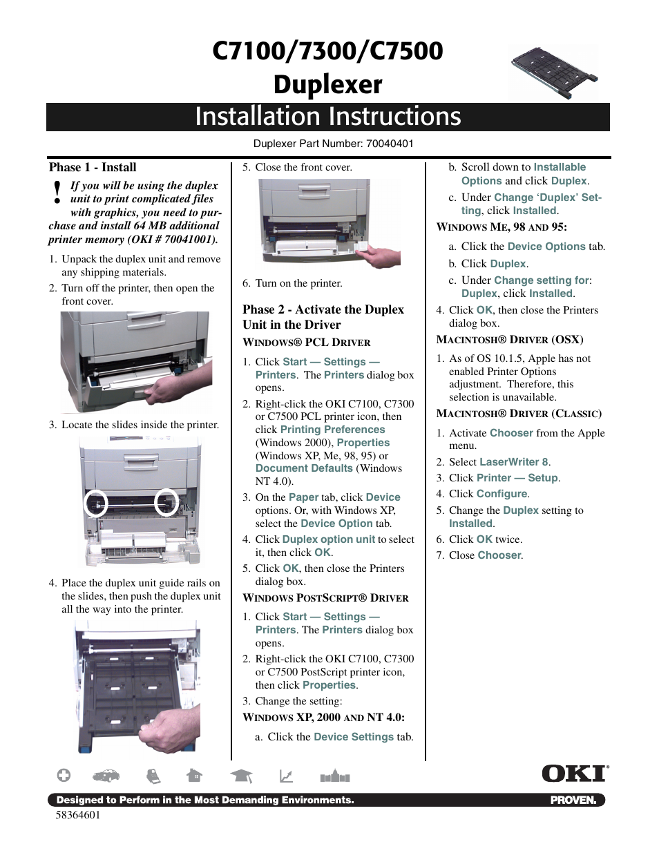 Oki 7300 User Manual | 2 pages