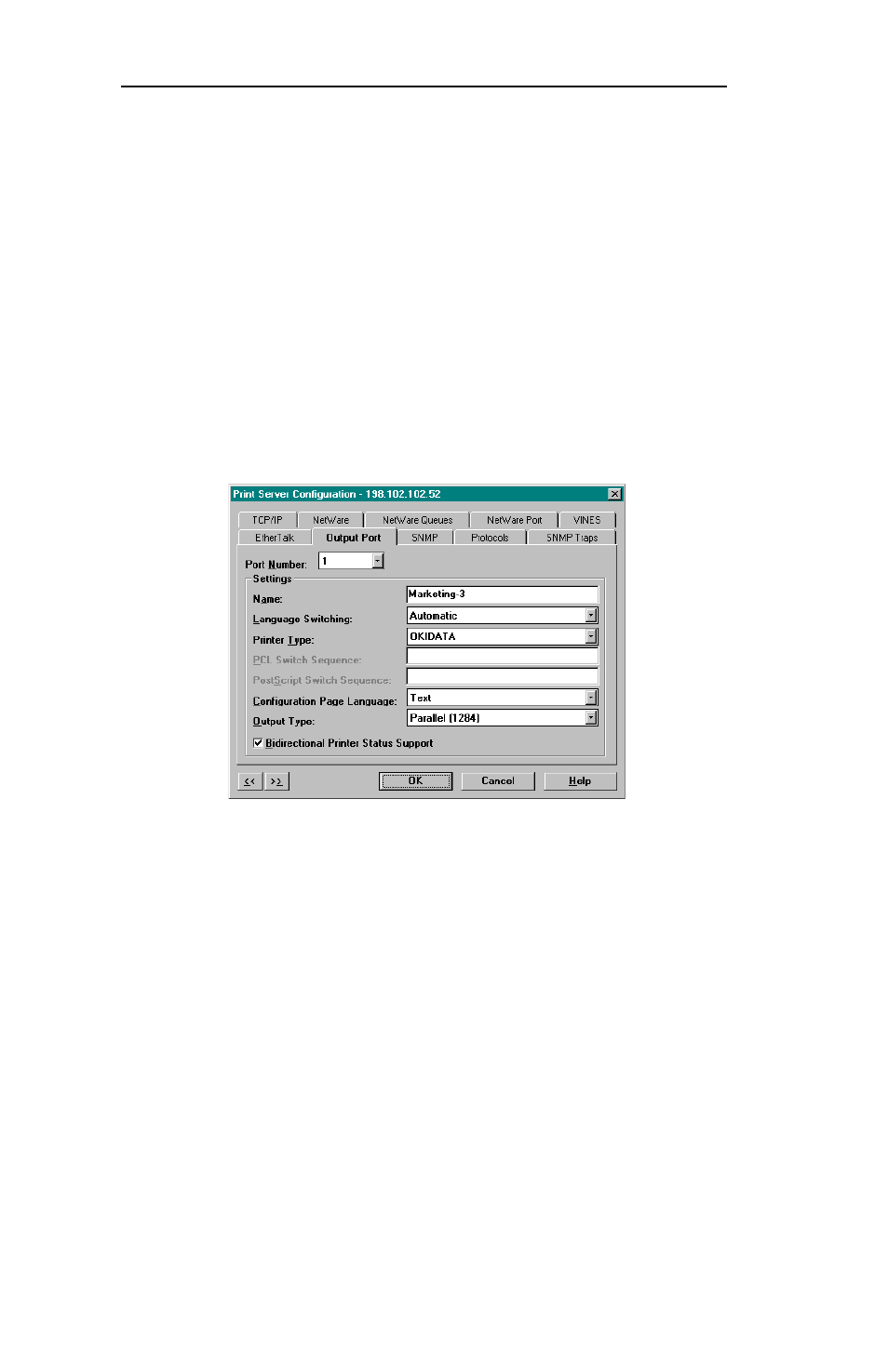 Ethertalk configuration options, Output port configuration options | Oki 6120E User Manual | Page 122 / 222
