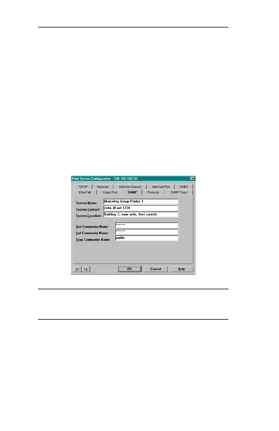 Snmp configuration options | Oki 6120E User Manual | Page 124 / 222