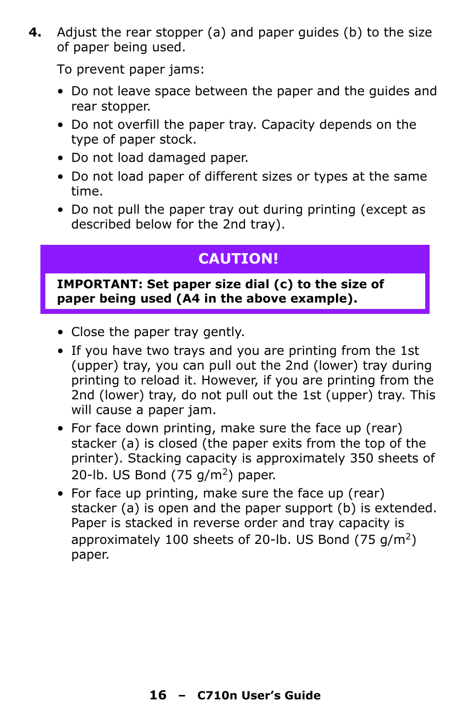 Caution | Oki C710n User Manual | Page 16 / 101