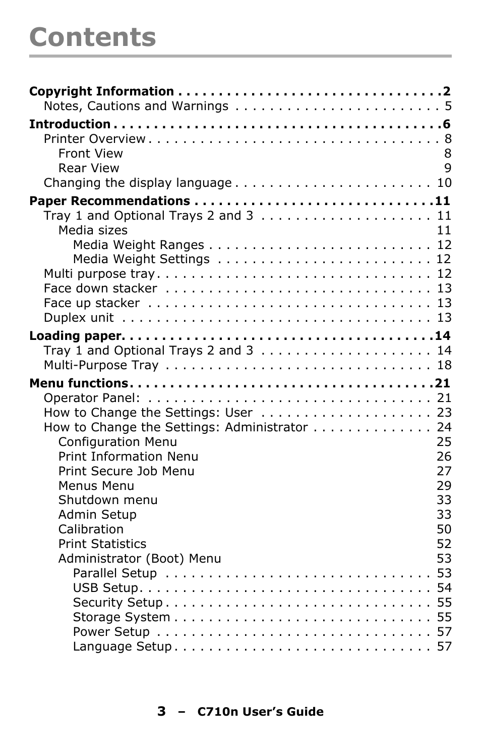 Oki C710n User Manual | Page 3 / 101