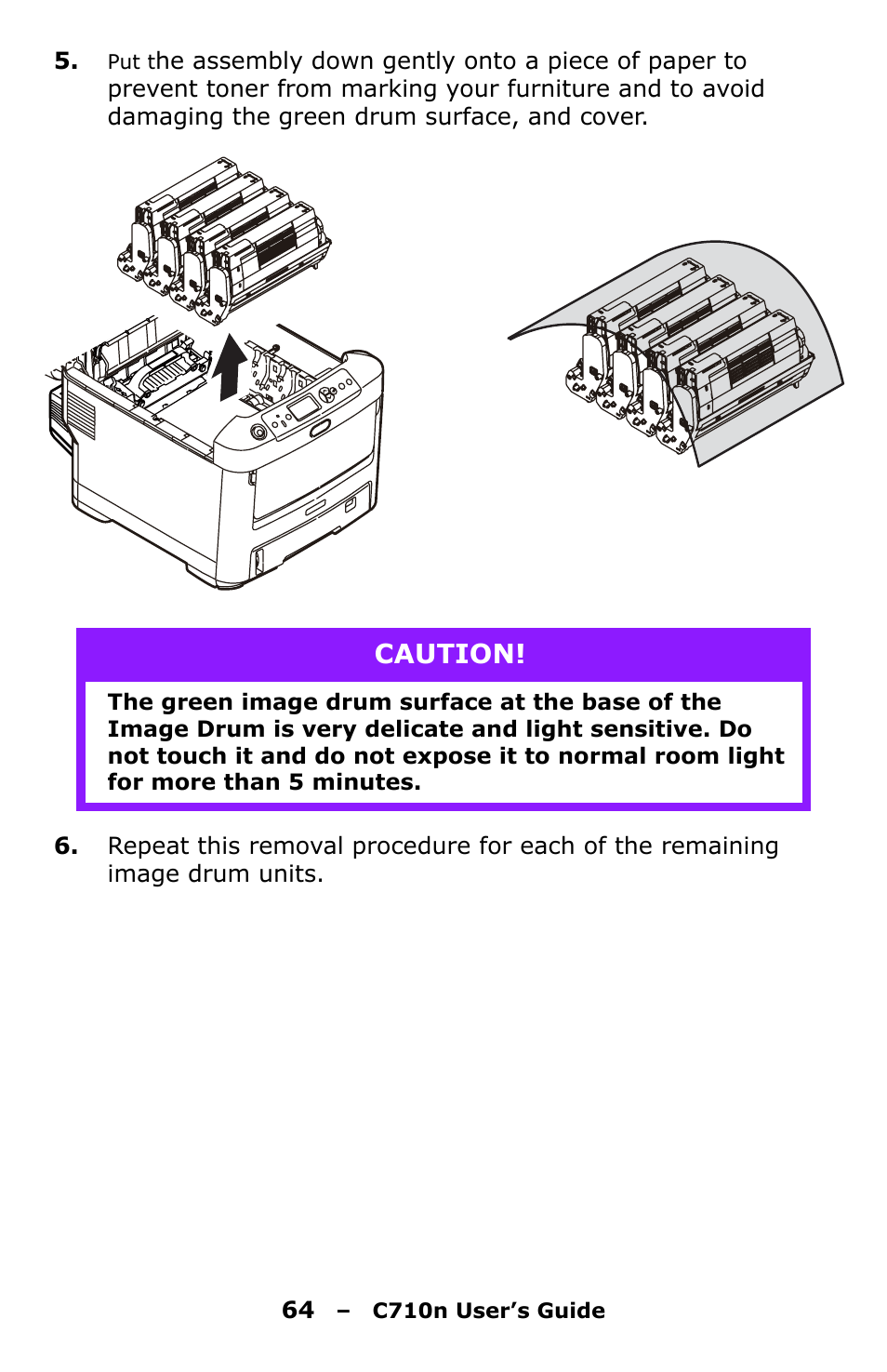 Caution | Oki C710n User Manual | Page 64 / 101