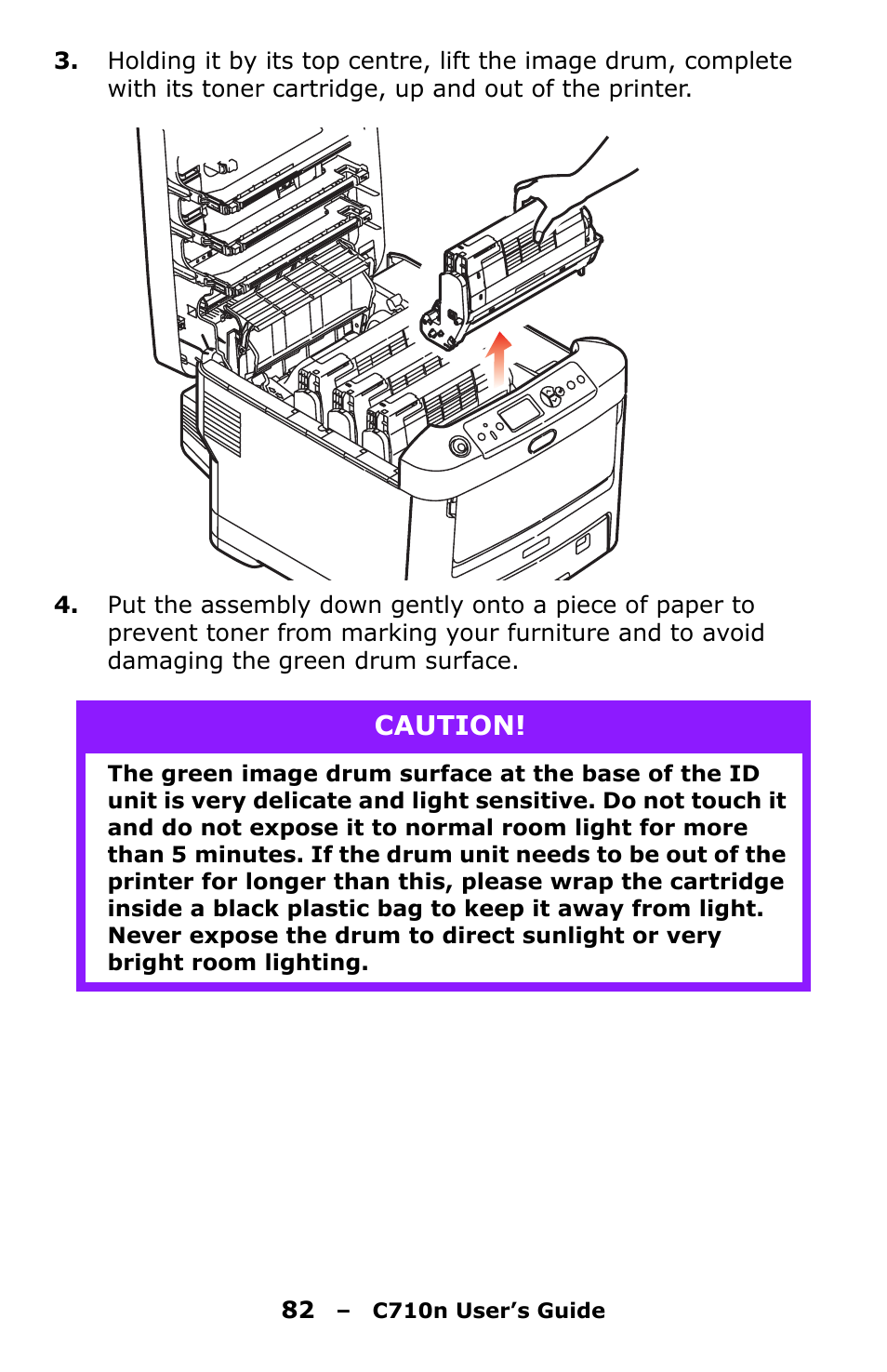 Caution | Oki C710n User Manual | Page 82 / 101