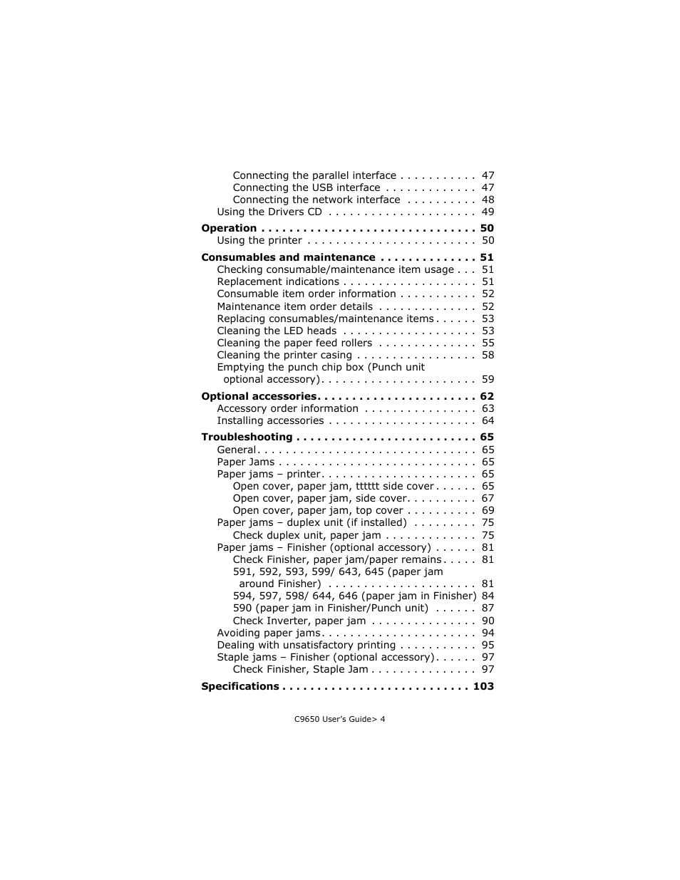 Oki C 9650dn User Manual | Page 4 / 126