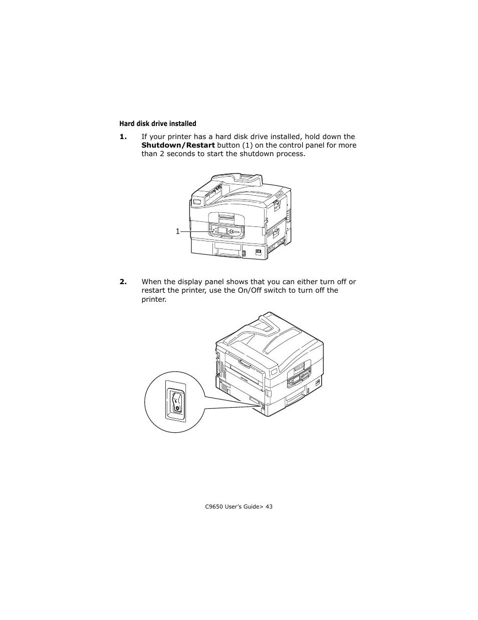 Hard disk drive installed | Oki C 9650dn User Manual | Page 43 / 126