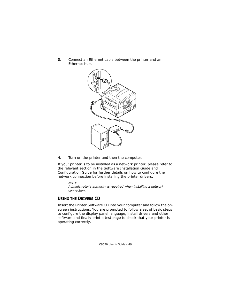 Using the drivers cd | Oki C 9650dn User Manual | Page 49 / 126