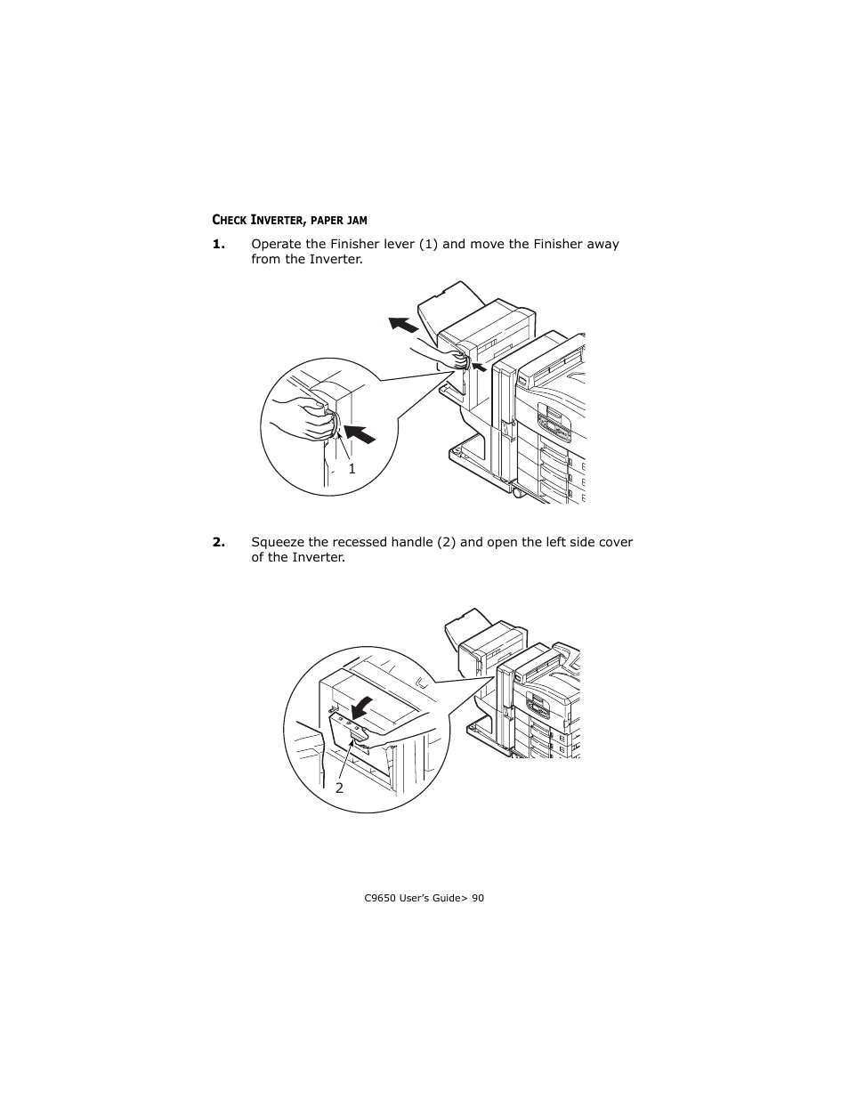 Check inverter, paper jam | Oki C 9650dn User Manual | Page 90 / 126